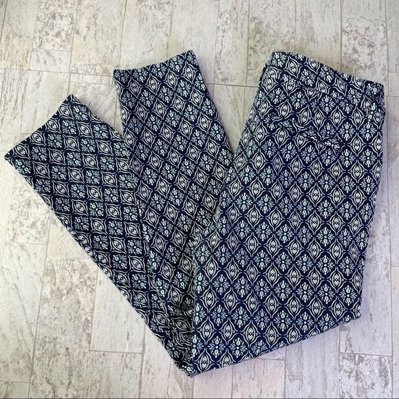 St John’s Bay Blue Teal Straight Leg Mosaic Medallion Print Pants Size 6 P - Picture 10 of 15